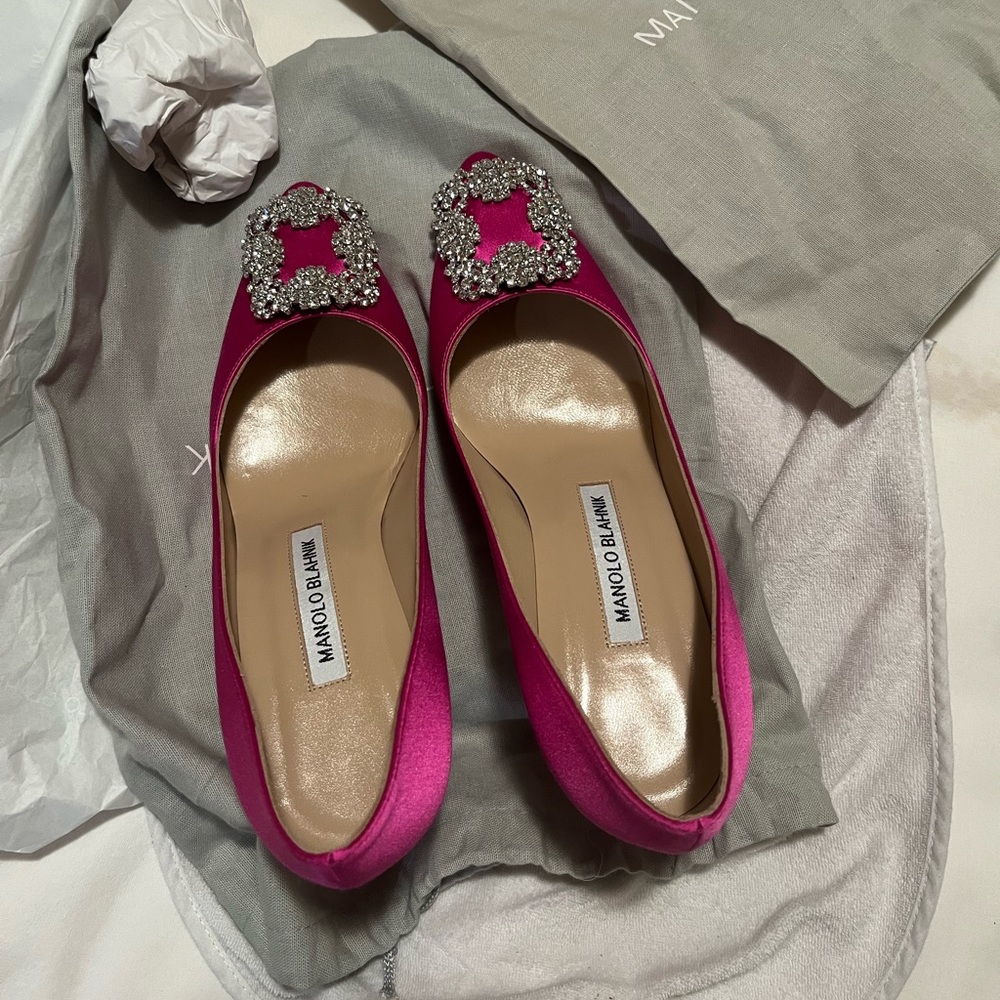 Manolo Blahnik Hangisi 70, Purple, 36.5
